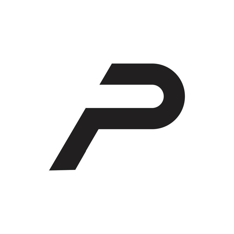 Logo letter P capital minimalist with blank background vector