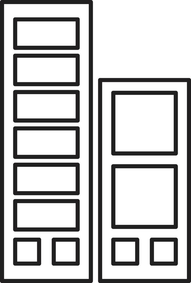 Minimalist Icon of Skyscrapers and Buildings vector