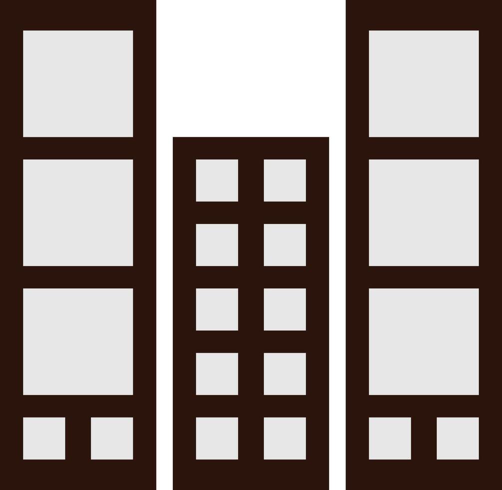 Stylized Building Icon set illustrsation vector