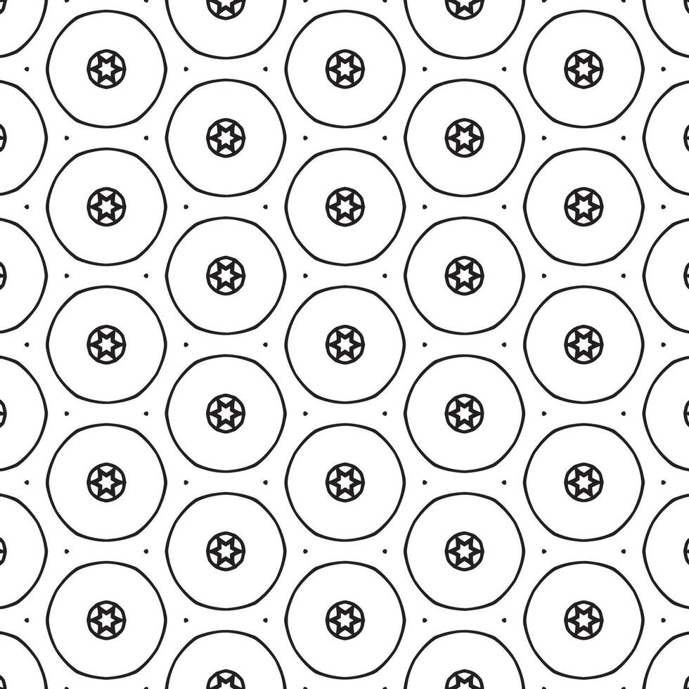 A black and white pattern with circles vector