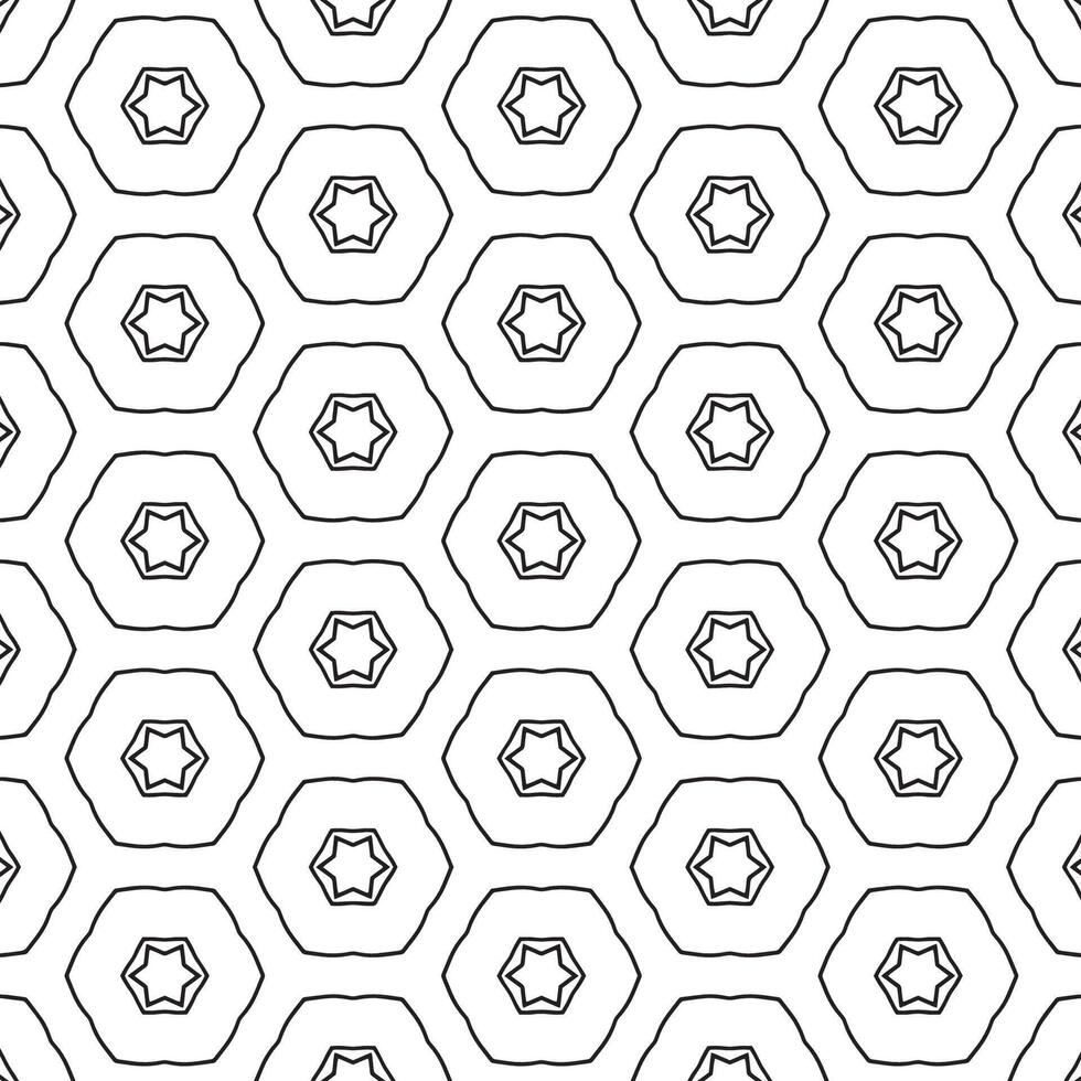 A black and white hexagon pattern with a star in the center vector