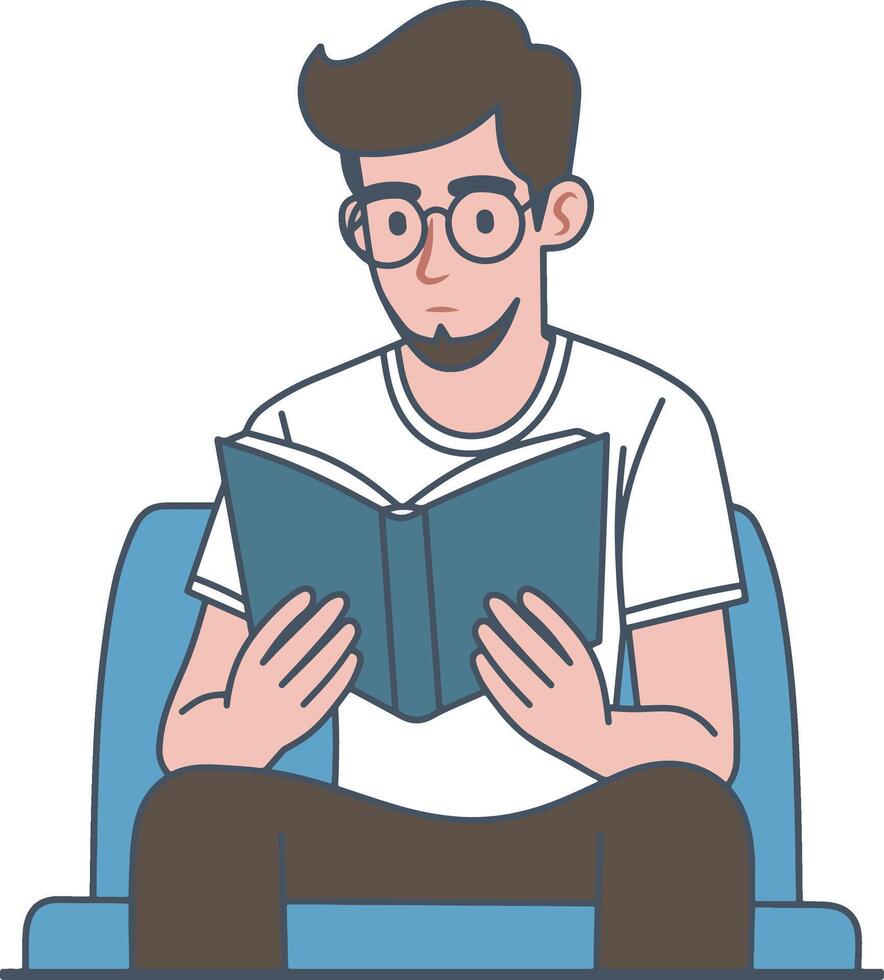 A man reading book design art illustration vector