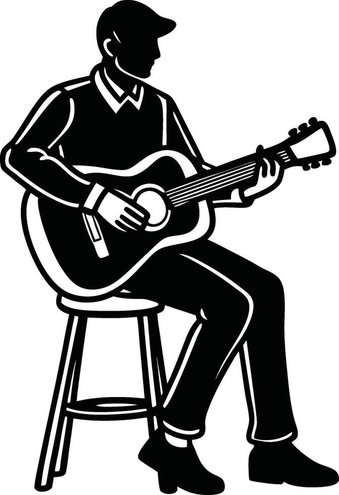 Strings in Motion A Guitars Rhythmic Tale vector