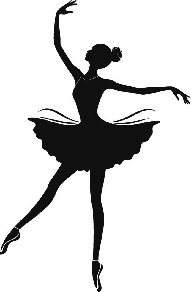 Fluid Motion Silhouette of a Ballerina vector