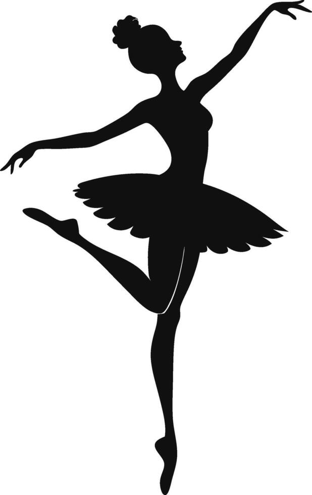Elegant Ballet Dancer in Silhouette vector