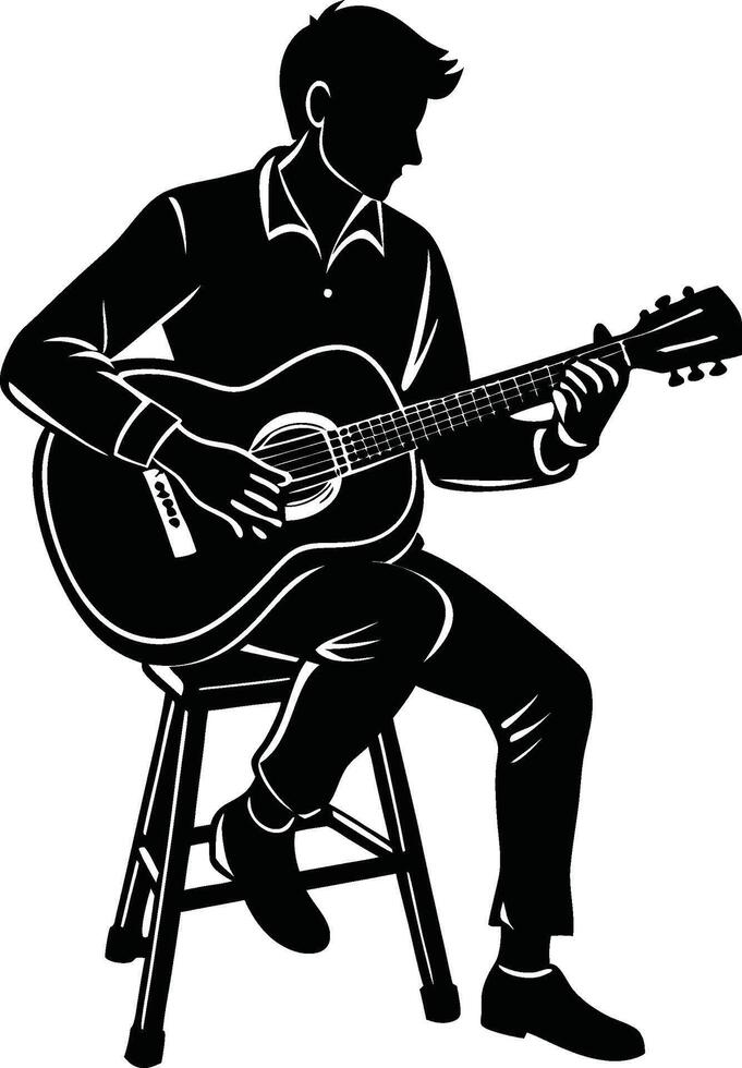Guitar Strings Creating a Rhythmic Symphony vector