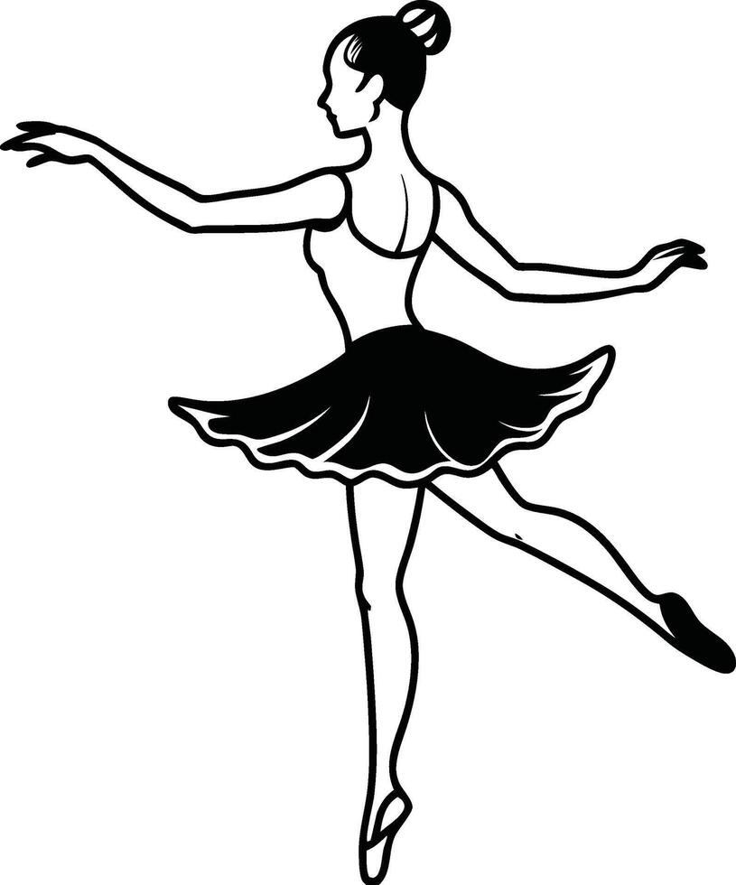 Sleek and Elegant Ballerina Silhouette vector