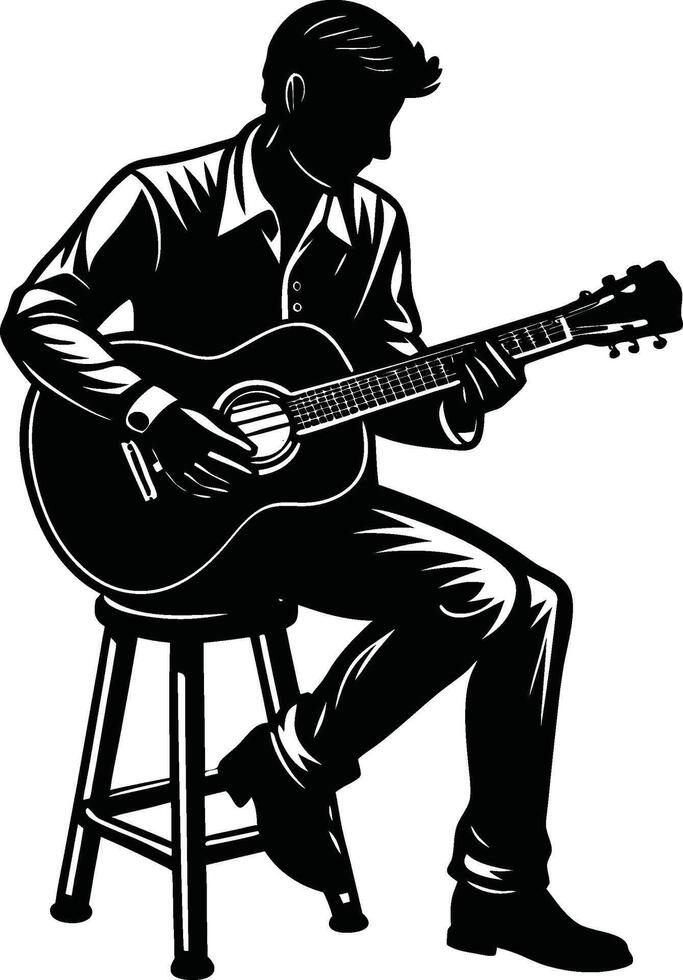 The Touch of Strings in a Guitars Rhythm vector