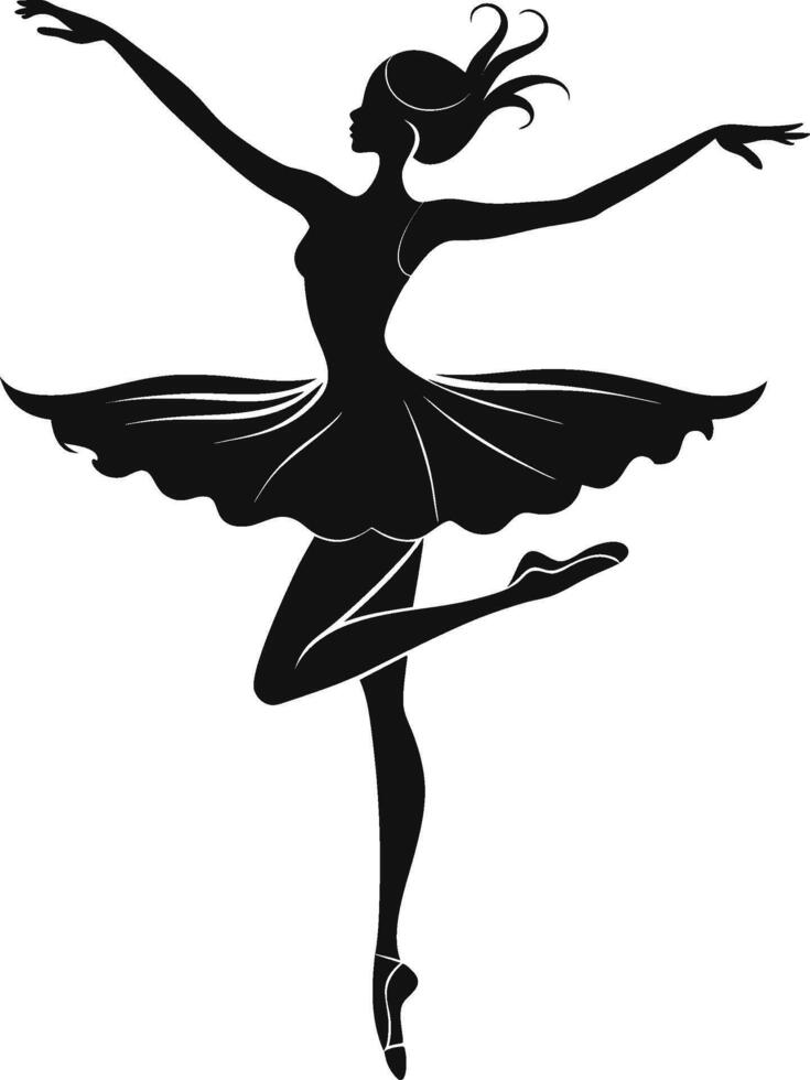 Elegant Silhouette of a Graceful Ballerina vector