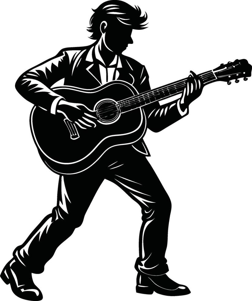 The Soul of Music in Guitar Shadows vector
