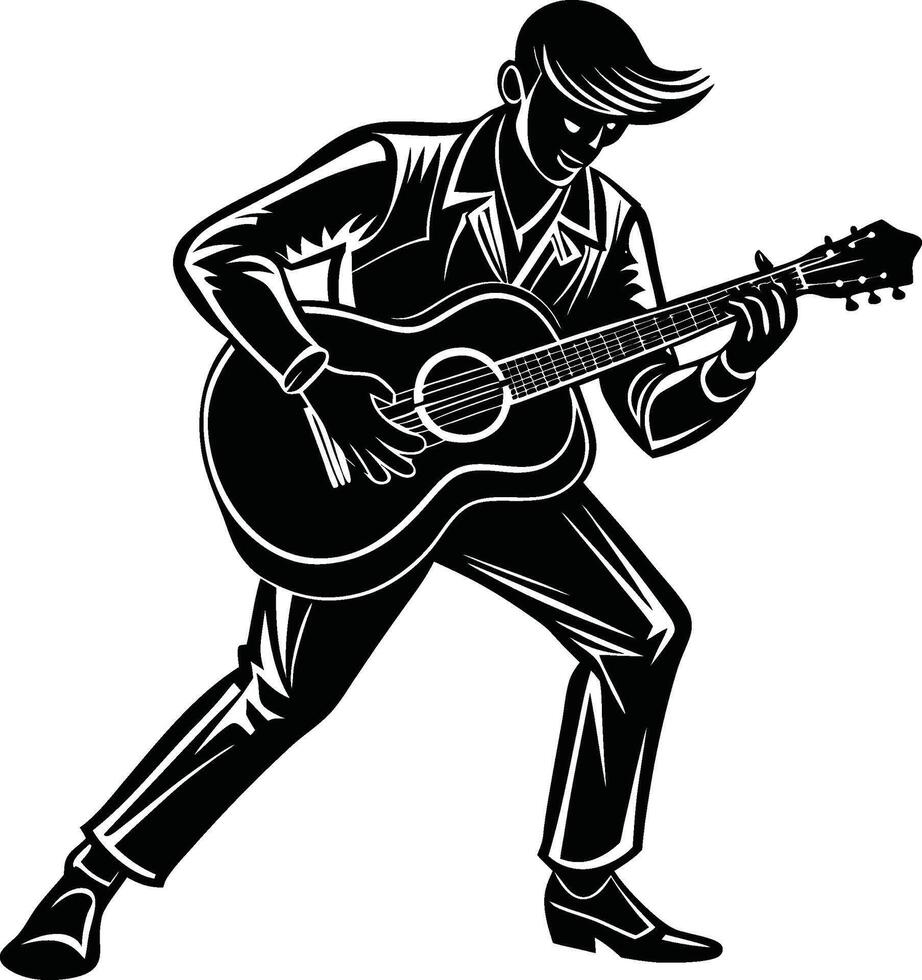The Essence of Music Guitar Silhouette vector