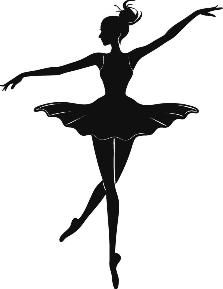 Majestic Silhouette of a Ballet Performer vector