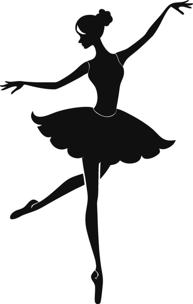 Elegant Pose of a Ballerina Silhouette vector