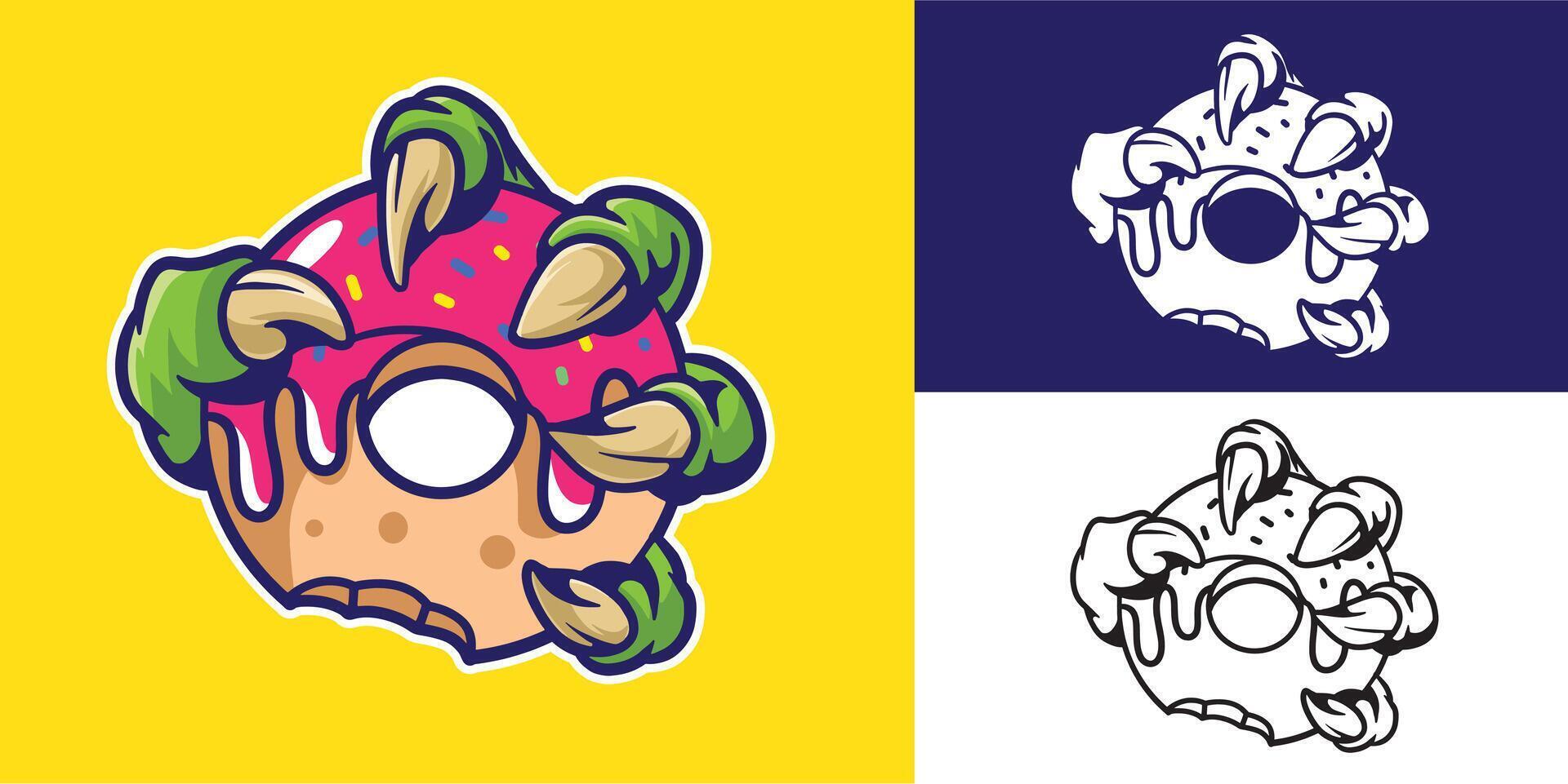 claw grab donut good for logo, sticker, element design, etc vector