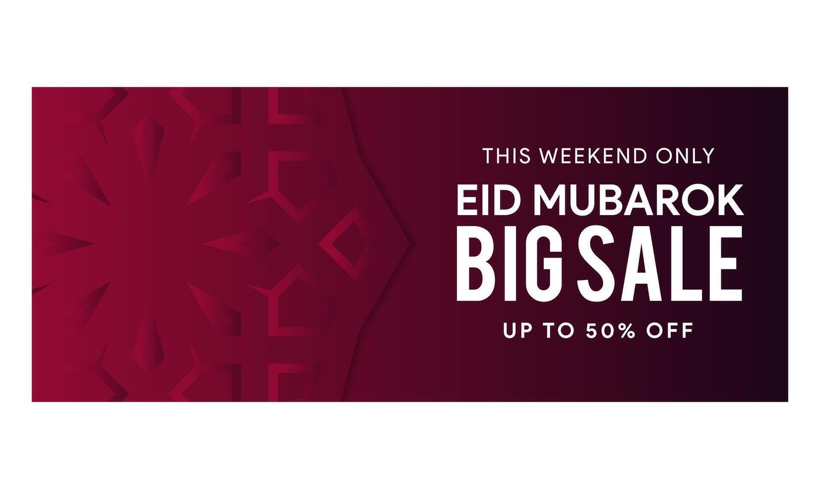 eid Mubarak Sale. Eid sale banner design illustration .Eid ul fitr banner template big Sale on gradient of dark red colors. Eid Mubarak greeting card vector