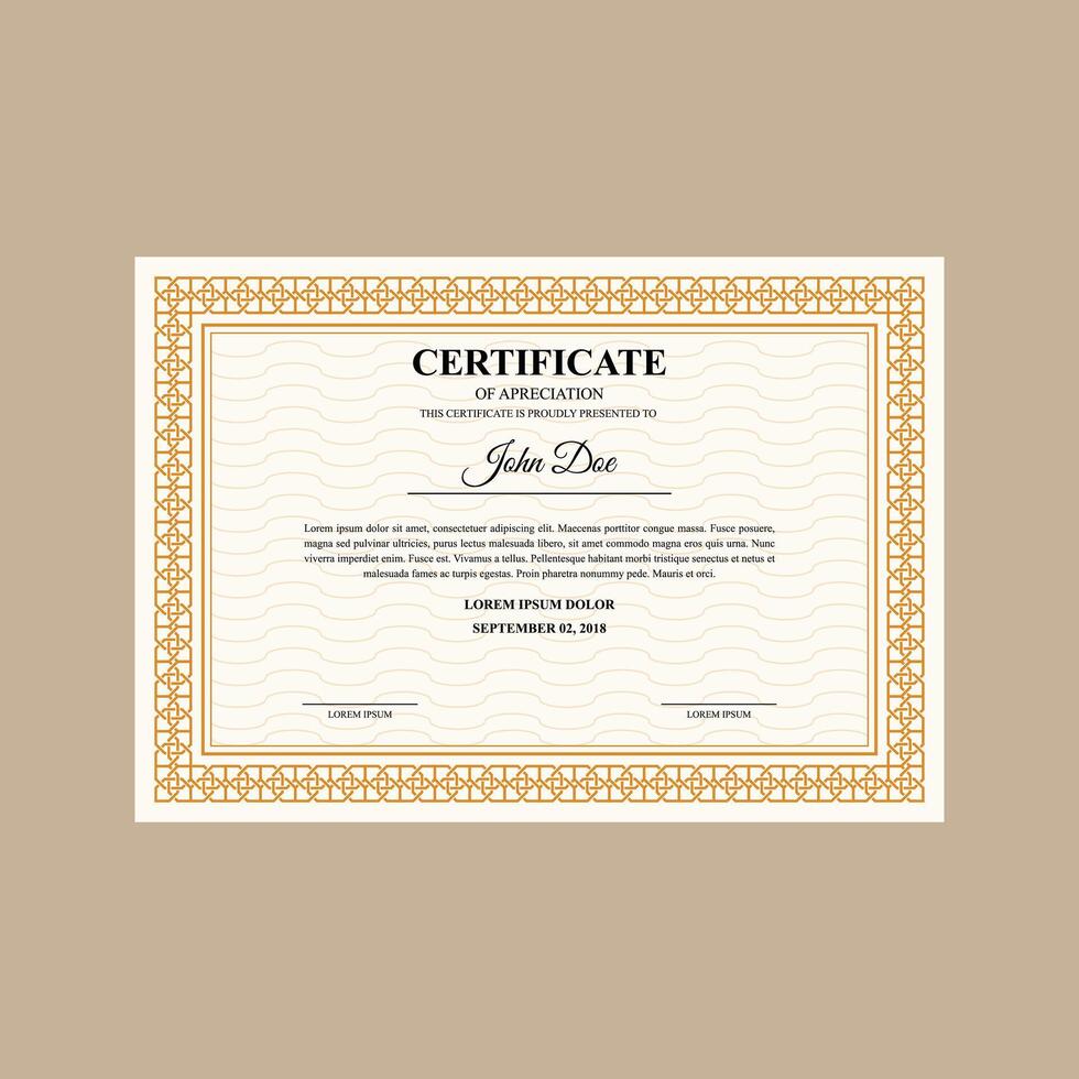 Certificates of completion template with luxury and modern golden line and shapes. Horizontal certificate for award, business, and education needs vector