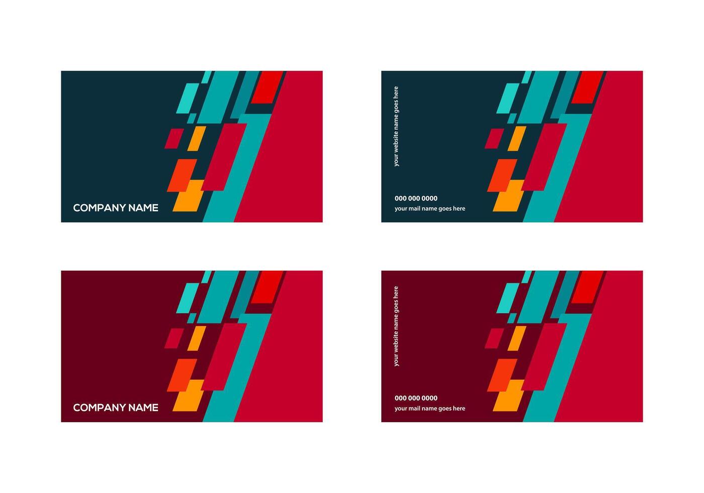 collection of abstract banner design for business card with diagonal shape elements. horizontal layout on dark background. vector