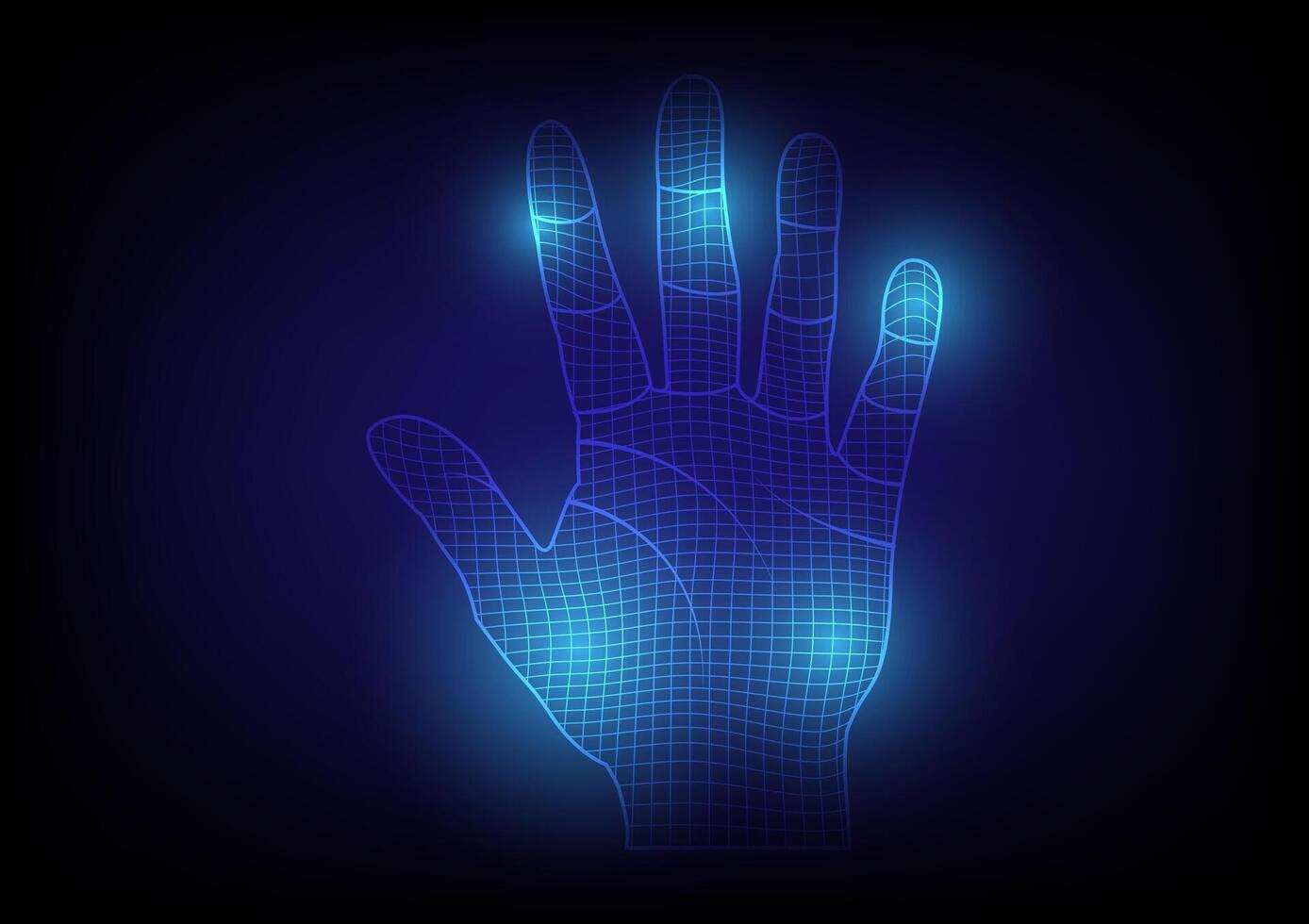 Abstract background with digital handprint identified vector