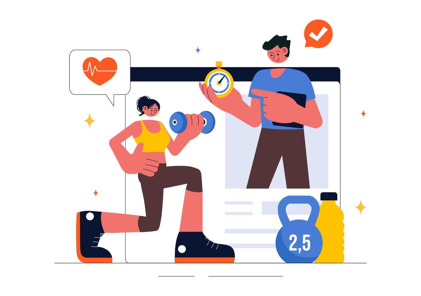 Wellness and Personal Training Illustration for a Healthy Lifestyle vector