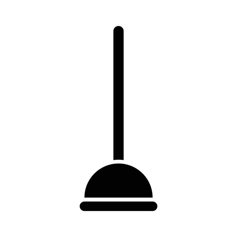 Simple toilet plunger icon isolated on white background in silhouette style. Bathroom accessories. Icons for web design, tag, label. vector