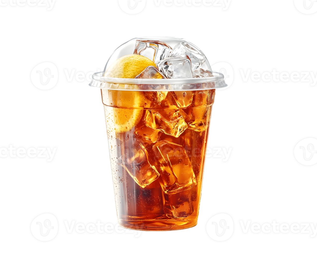 Iced Tea Lemon in Clear Cup png