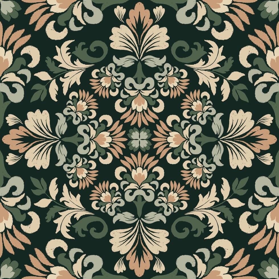 Colorful ethnic wildflowers pattern. Tropical wildflower seamless pattern. Ethnic wildflower pattern use for fabric, textile, home decoration elements, upholstery, wrapping paper, etc. vector