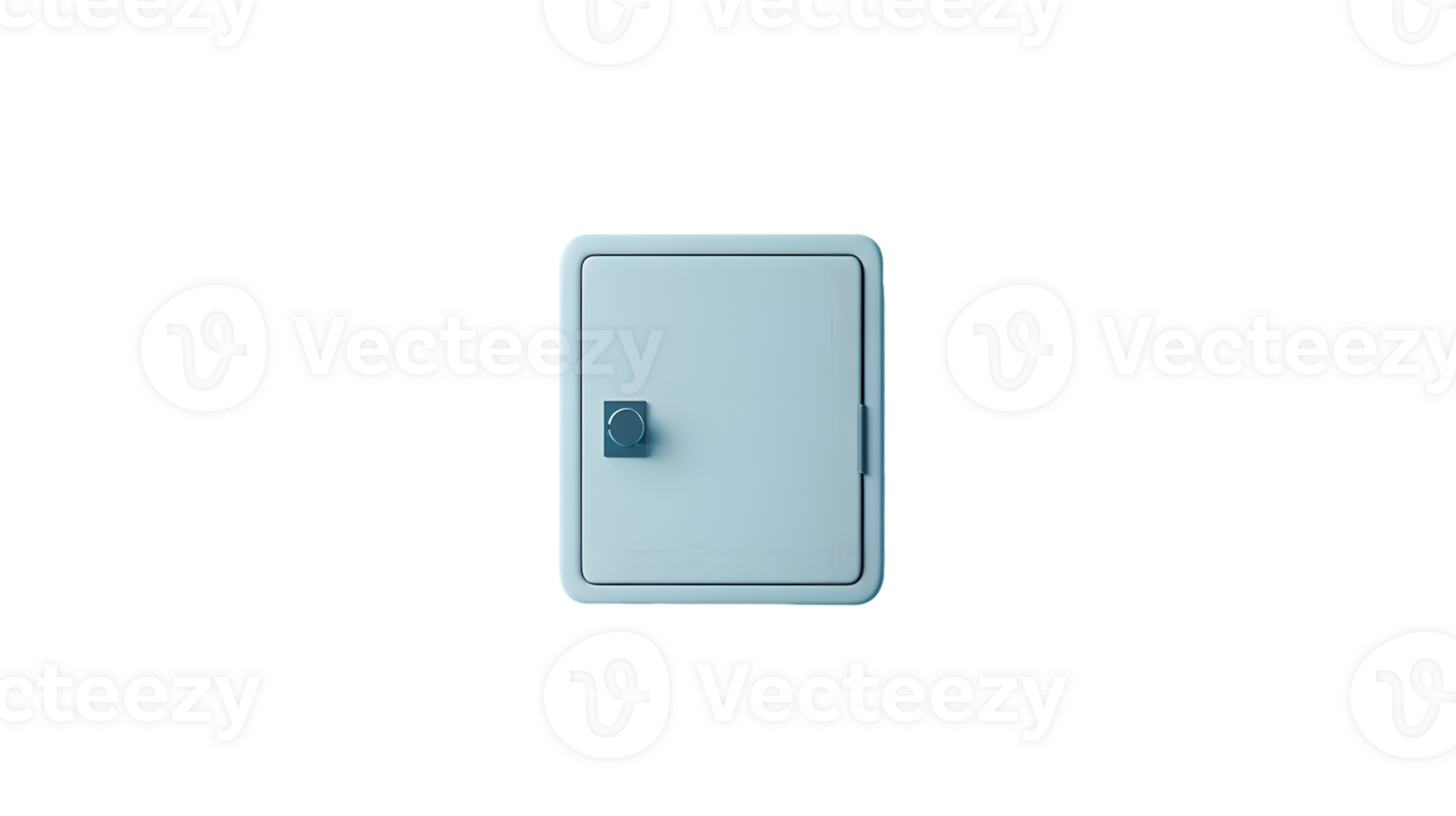 Square Metal Container with Blue Lock in a Light Color Scheme on Transparent Background png