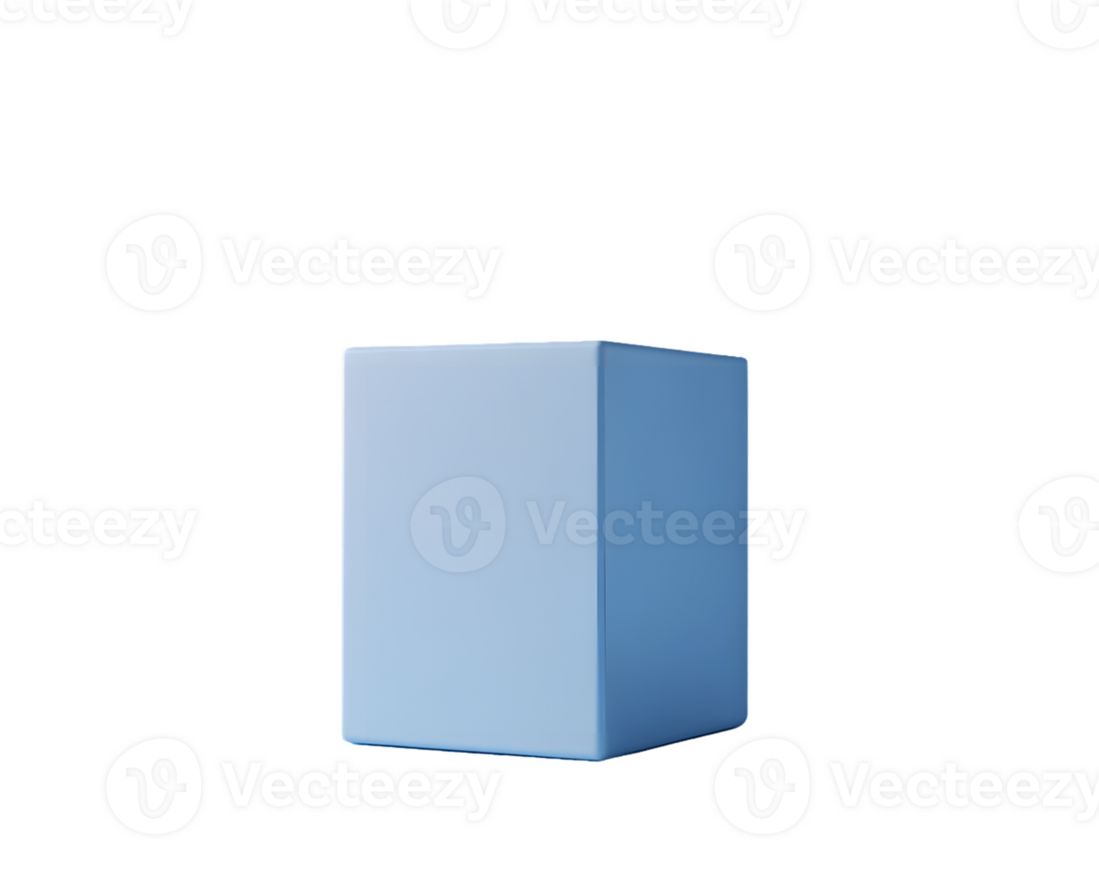 Light Blue 3D Cube Positioned at an Angle on a Transparent Background png