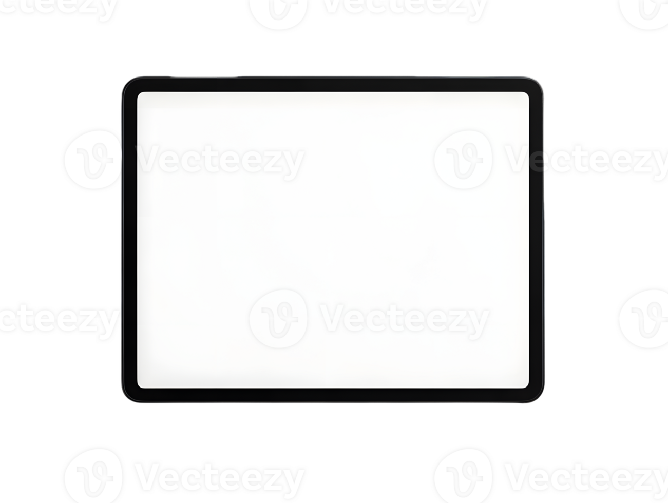 Blank Electronic Tablet Display with Black Frame on Transparent Background png