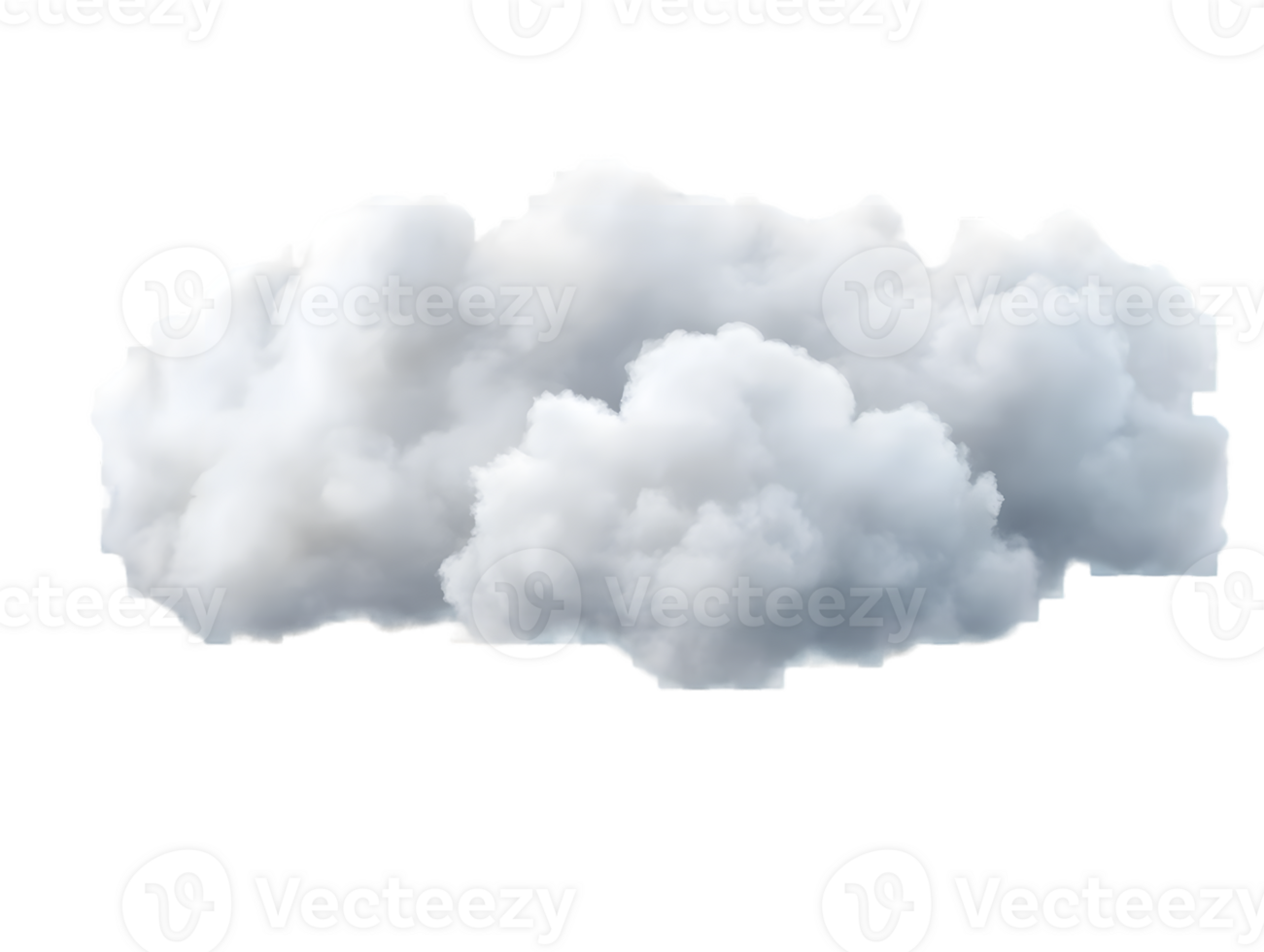 Fluffy White Clouds Floating Softly on a Transparent Background Giving a Light and Airy Feel png