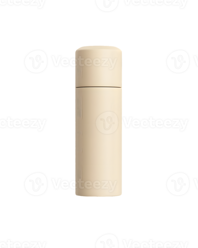 Minimalistic Beige Thermos Bottle on Transparent Background Showing Sleek and Modern Design png