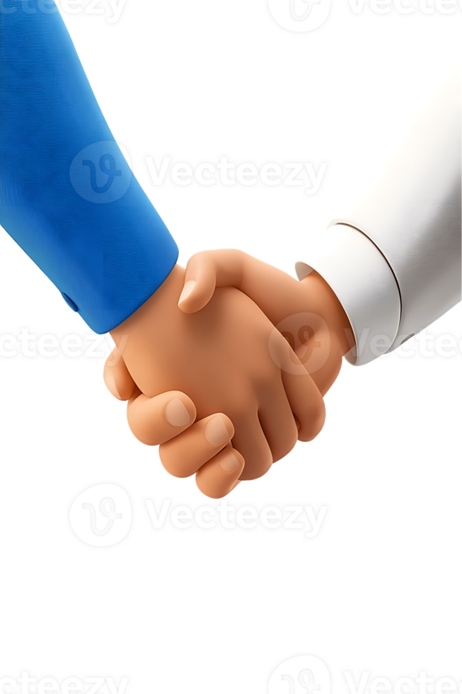 Illustration of Two Diverse Hands Shaking to Symbolize Unity and Partnership png