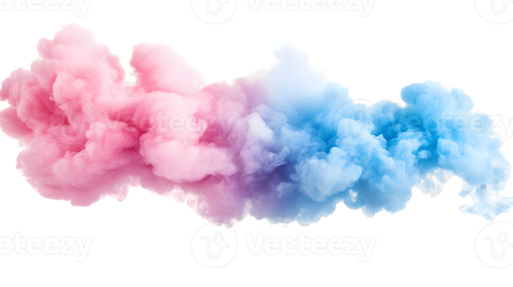 Vibrant Blending Pink and Blue Smoke Cloud on Transparent Background for Artistic Design png