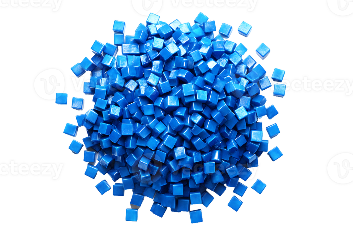 A Cluster of Small Blue Cubes Arranged in a Spherical Formation on a Transparent Background png