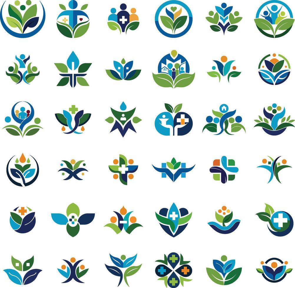 Resilient Community Smart Health Logo Icon Illustration On An Isolated White Background vector