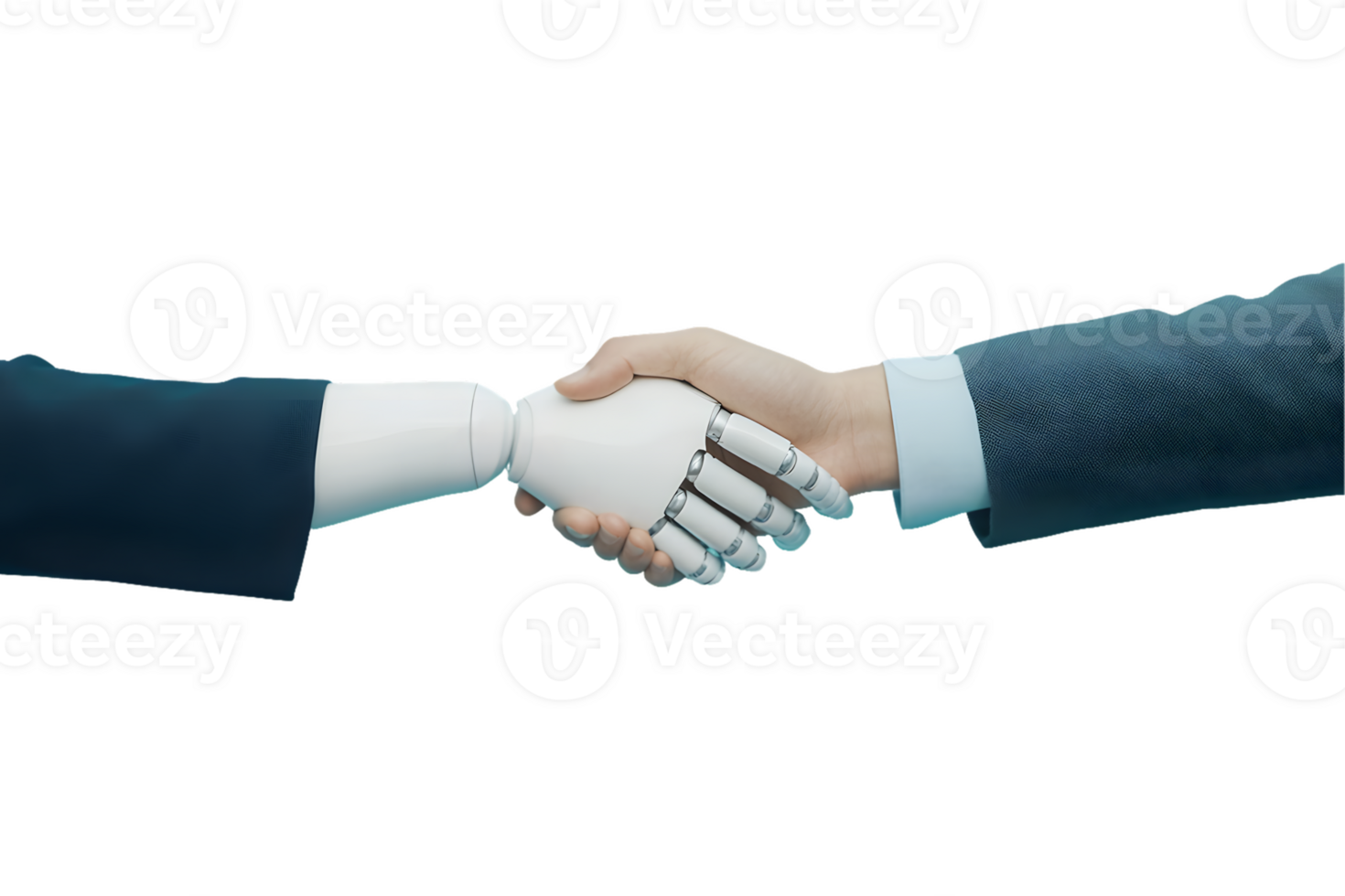 Robotic and Human Handshake A Symbol of Technological Collaboration png