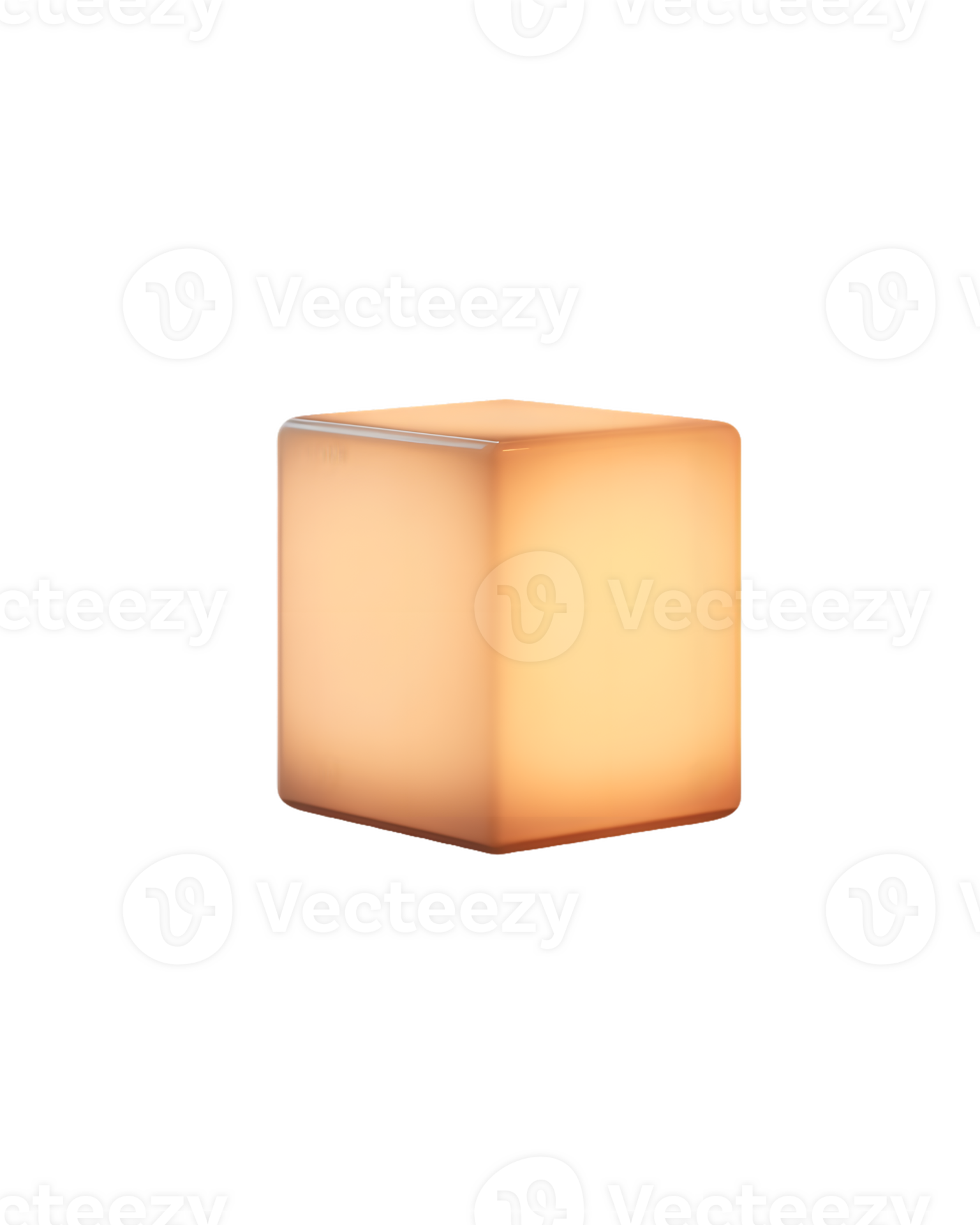 Warm toned illuminated cube on transparent background 56227546 png