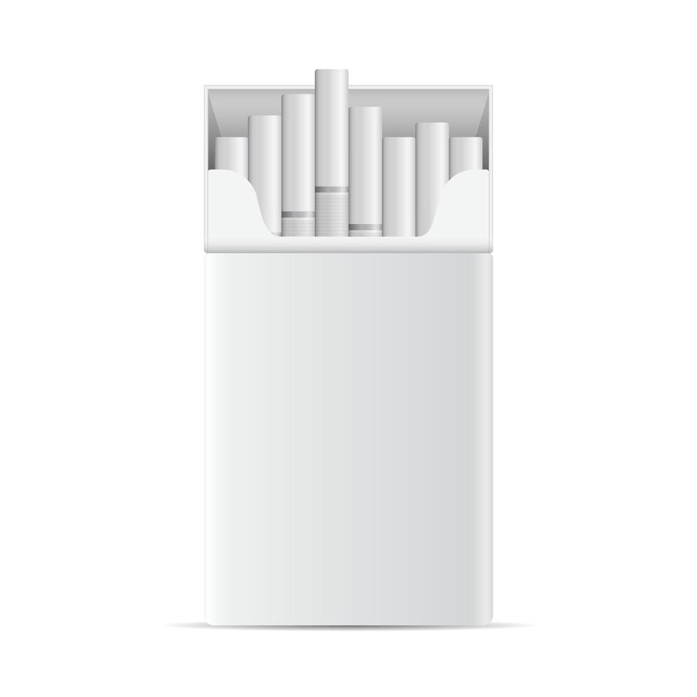 Cigarettes in a white box on a white background vector