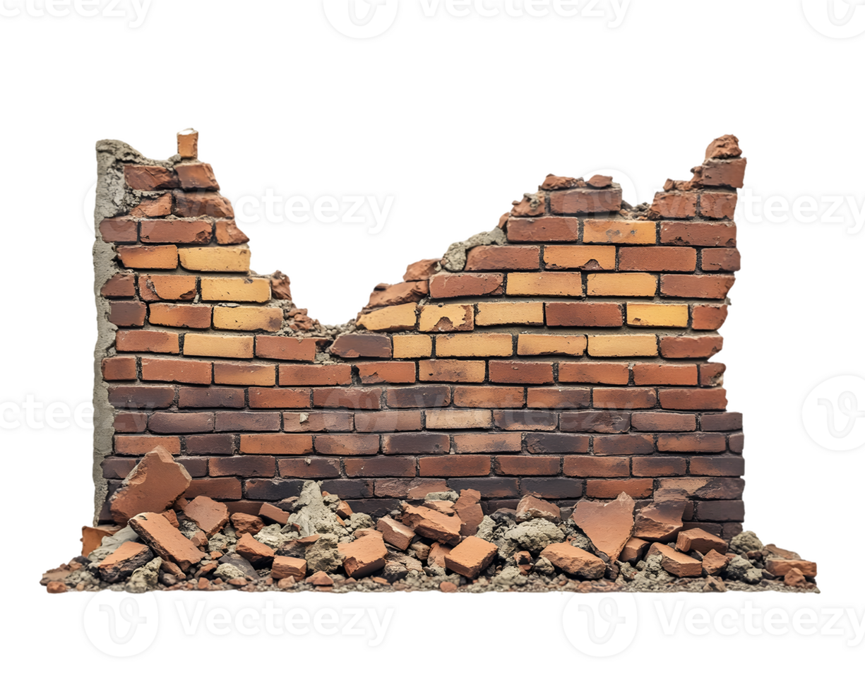 Partially Destroyed Brick Wall png