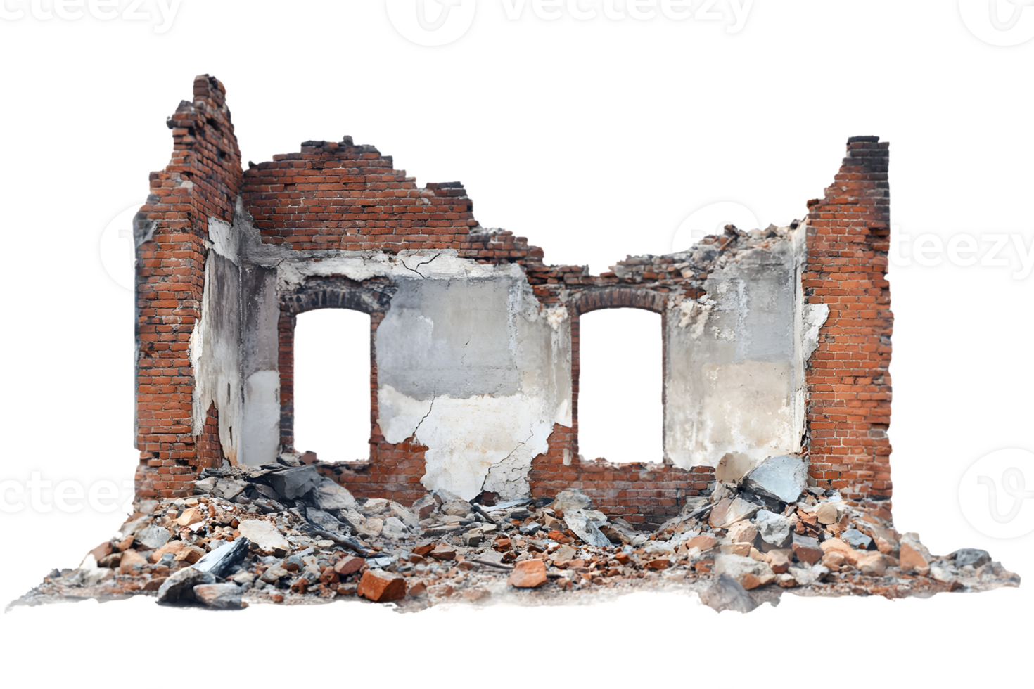Crumbling Brick Building Ruins png