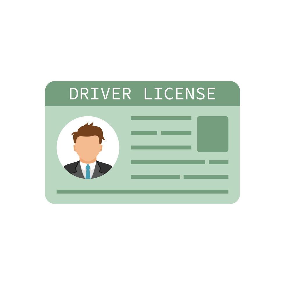 Driver license flat icon illustration vector