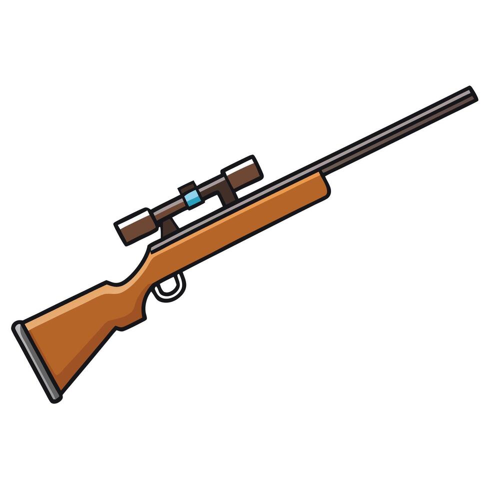 A rifle with a scope and a scope on it vector