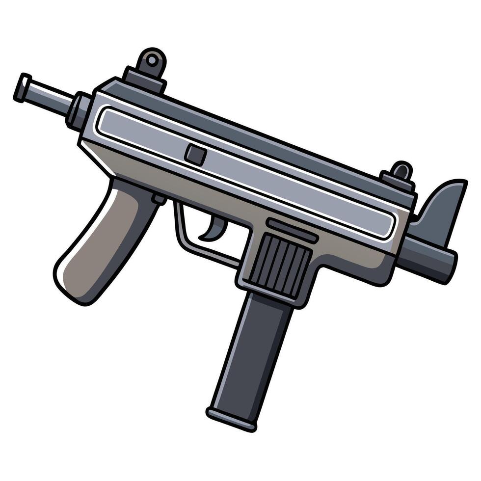 An mp5 submachine gun on a white background vector