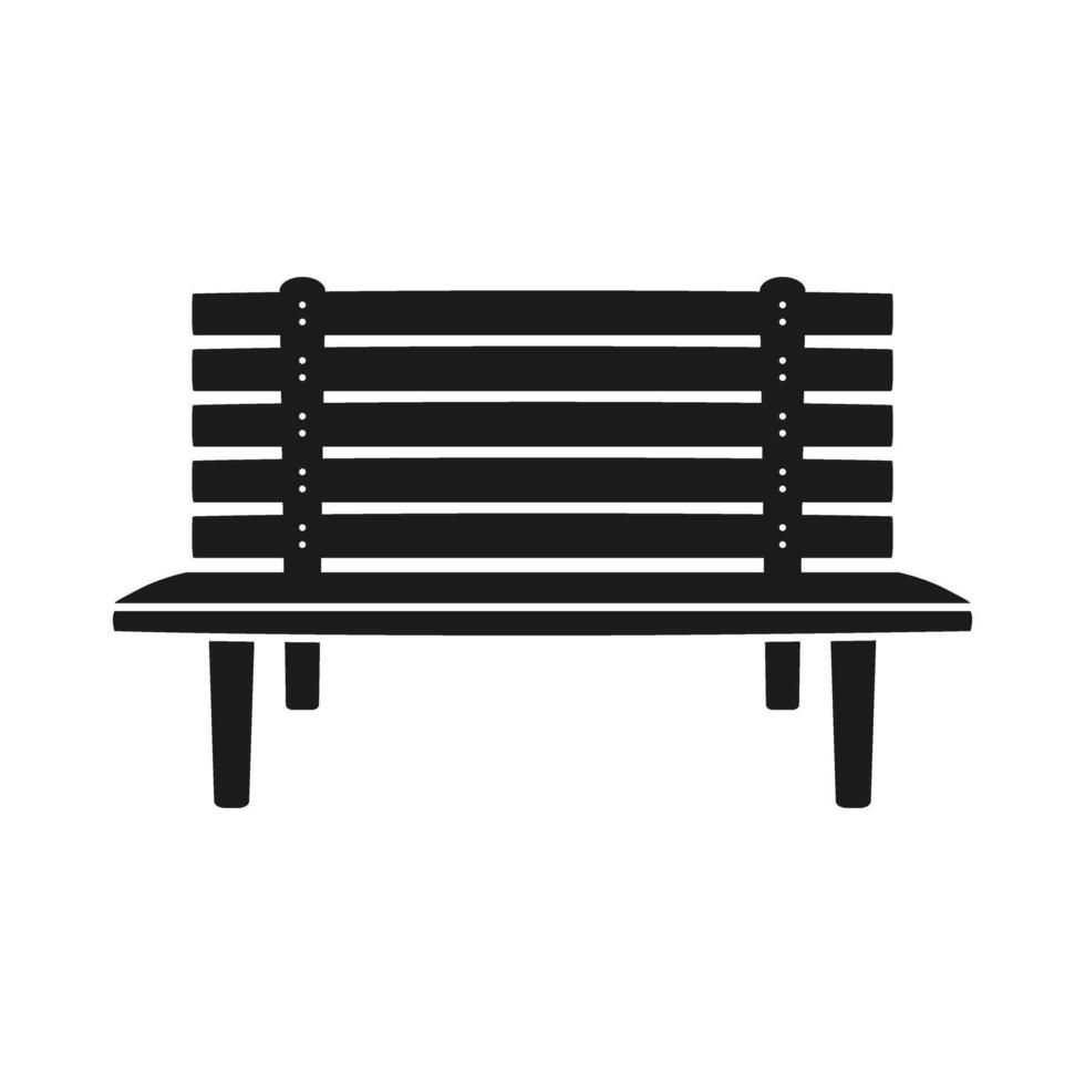A black and white illustration of a bench vector