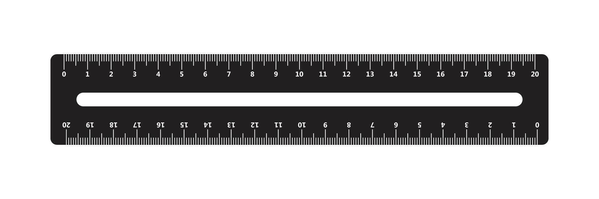 A ruler on a white background with black numbers vector