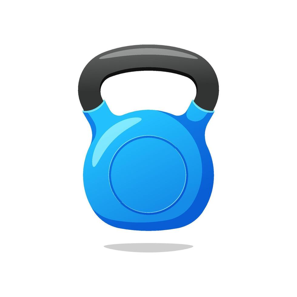 Blue kettlebell isolated on white background. vector