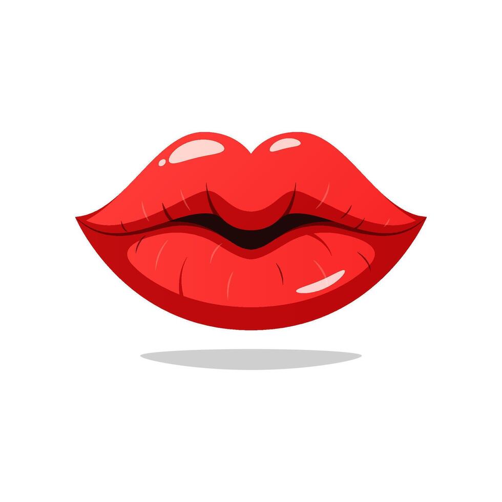 Kissing lips isolated on white background. vector
