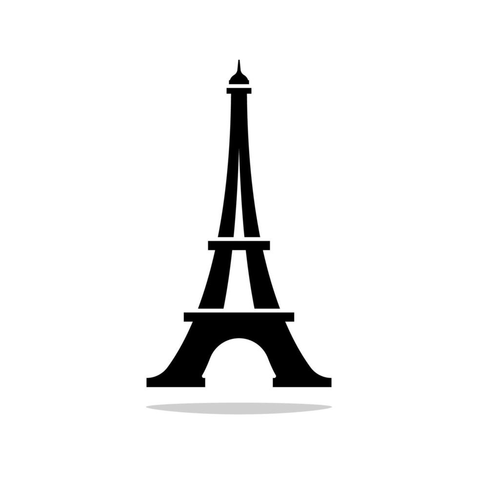 Eiffel tower isolated on white background. vector