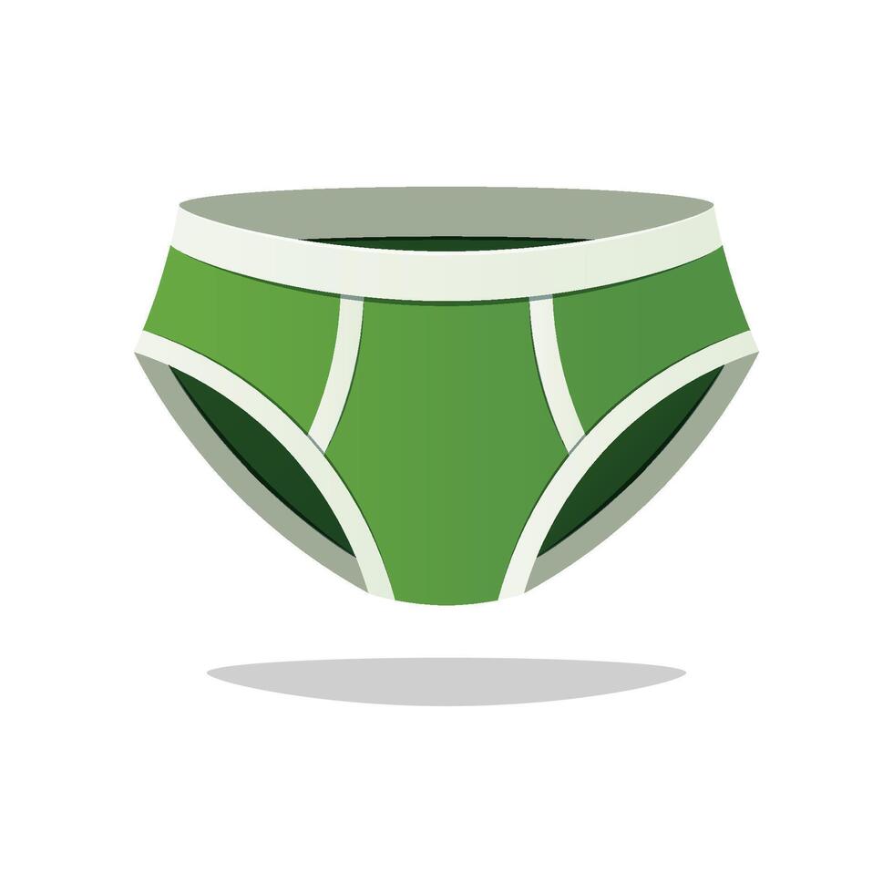 Man green underwear isolated on white background. vector