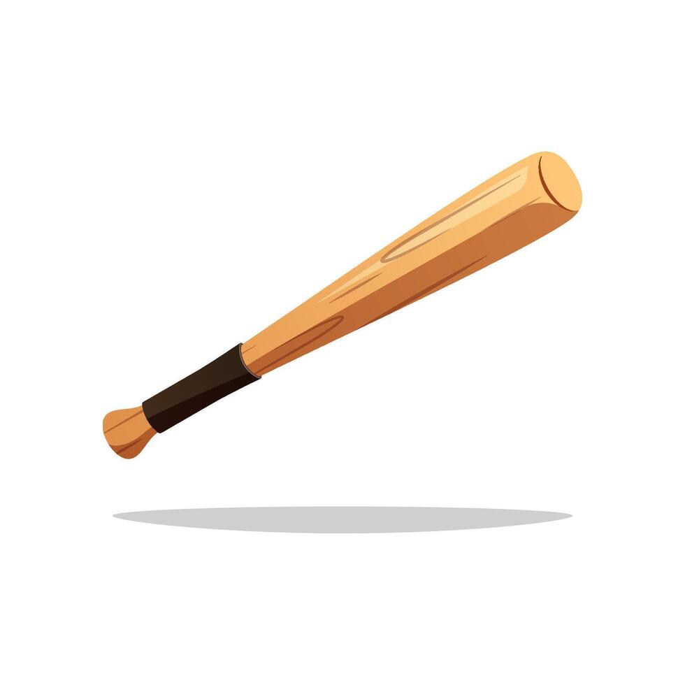 Wooden baseball bat isolated on white background. vector